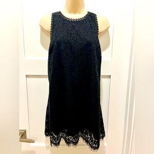 CAbi black lace tunic.